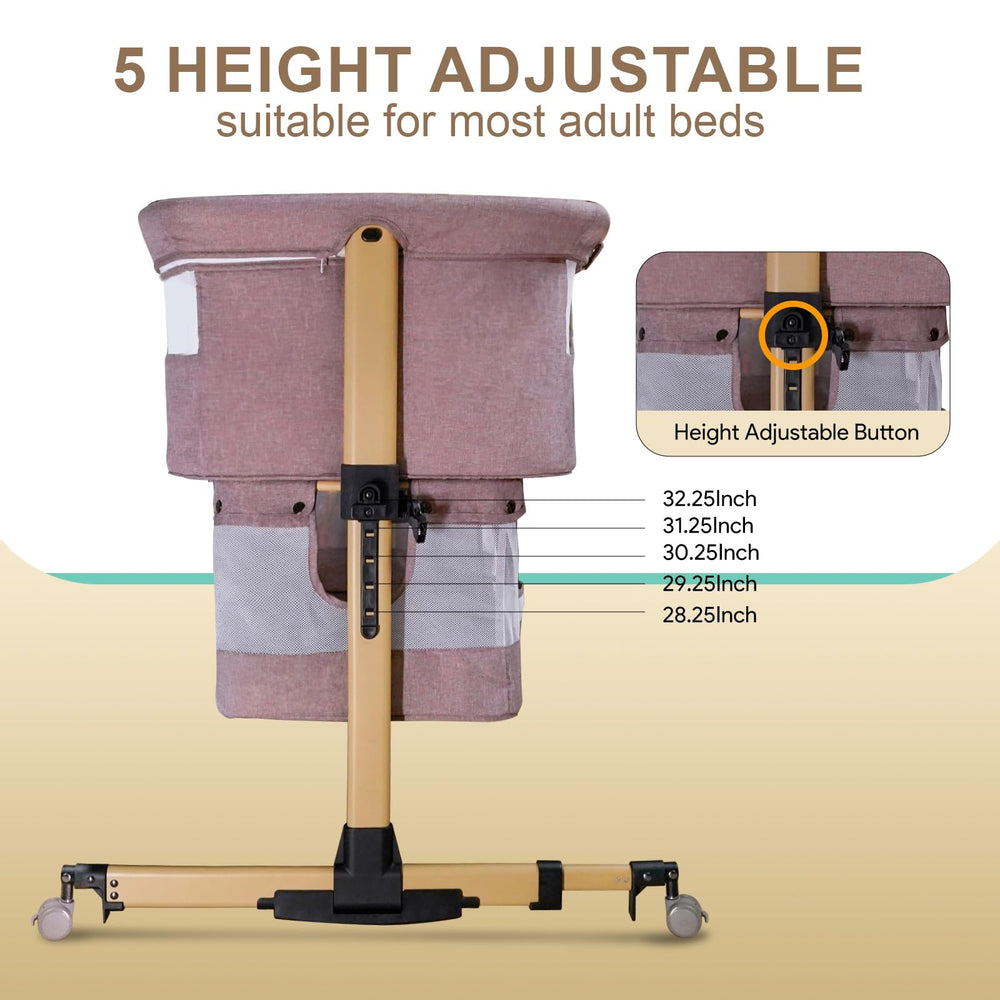 cutebeams baby bassinet height adjustable to fit different beds