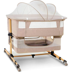 cutebeams baby bassinet mesh sides for breathable sleep and easy visibility.