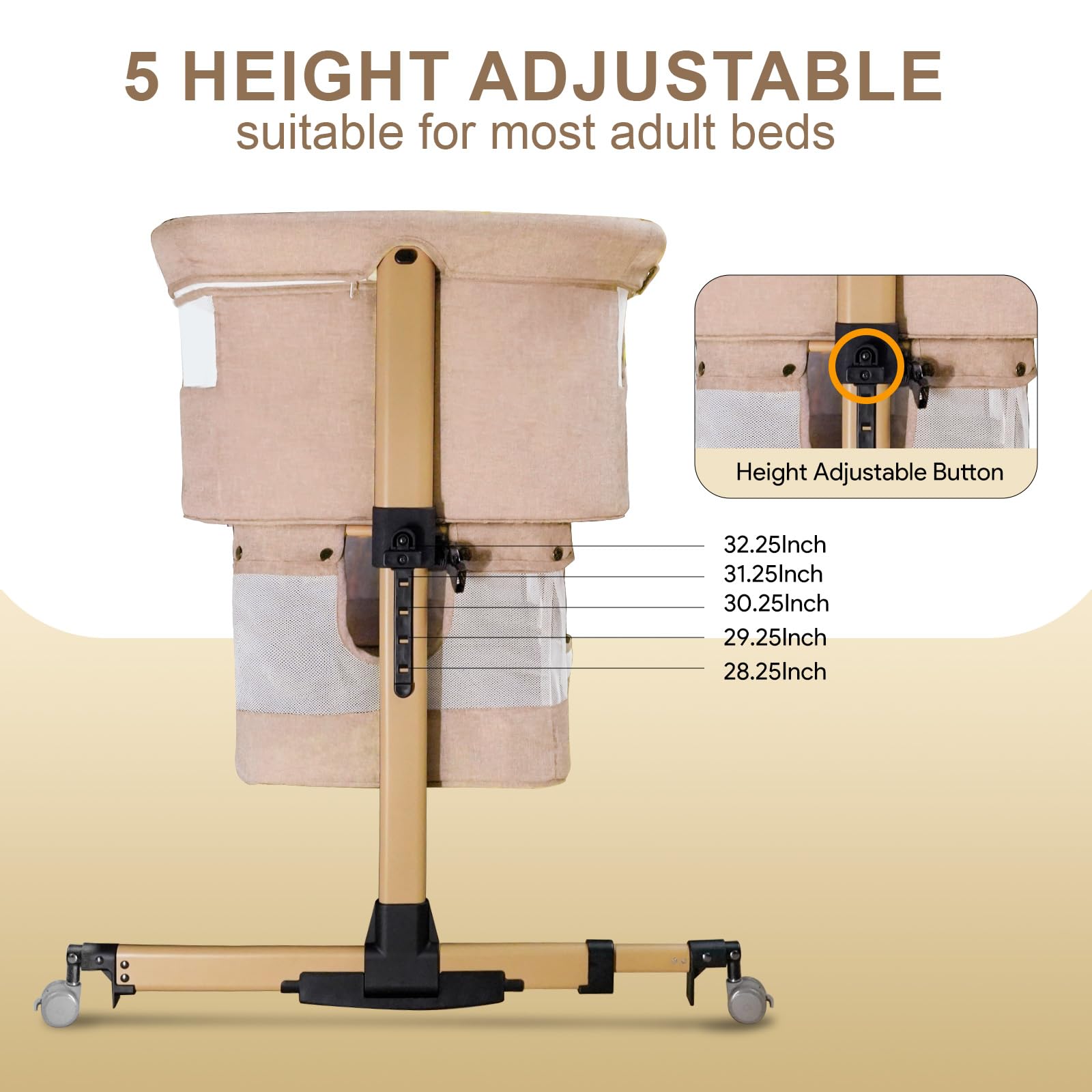 cutebeams baby bassinet rocking function soothes baby with gentle motion.