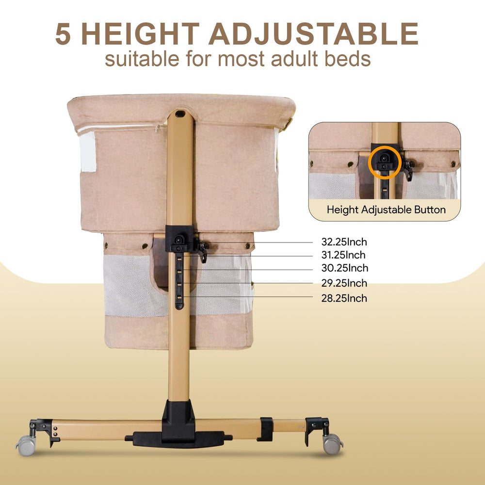 cutebeams baby bassinet rocking function soothes baby with gentle motion.