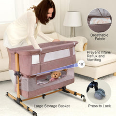 cutebeams baby bassinet storage basket keeps diapers and wipes within reach