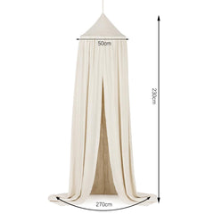 CuteeHagl bed canopy dome close-up — breathable cotton for gentle skin.