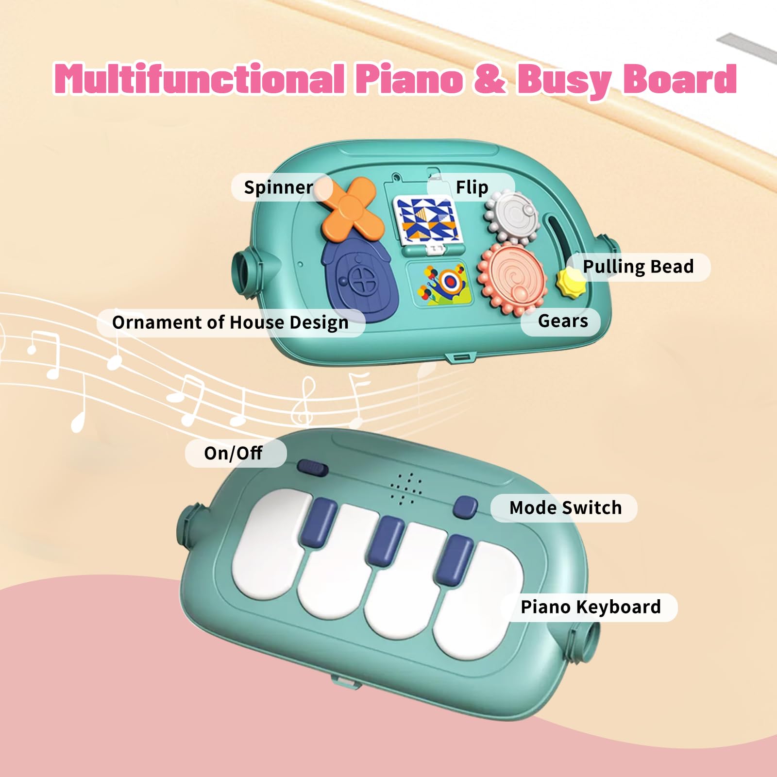 Cuterabit 3-in-1 baby activity gym center music and light piano offers engaging visual and auditory play