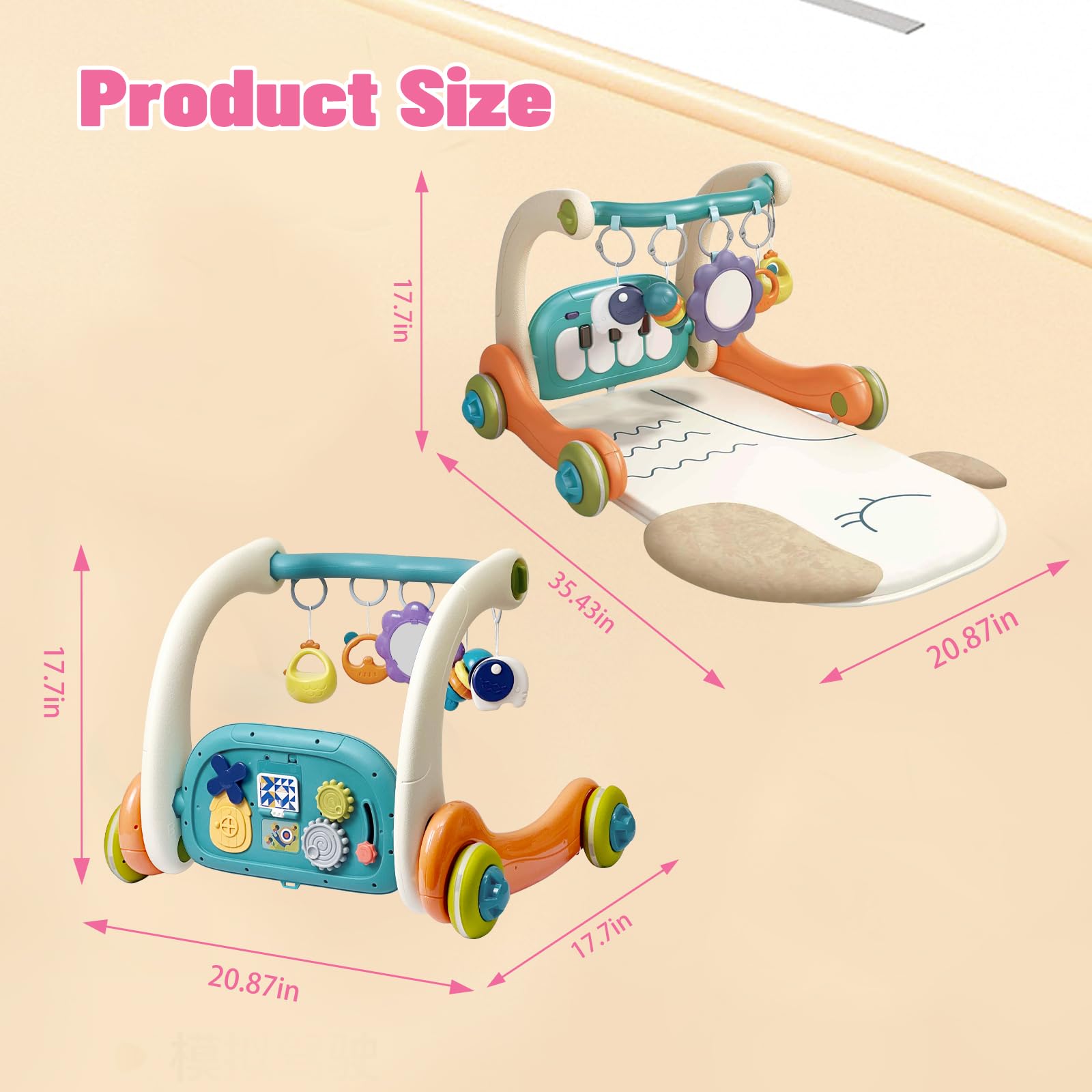 Cuterabit 3-in-1 baby activity gym center self-discovery mirror encourages gaze and interaction