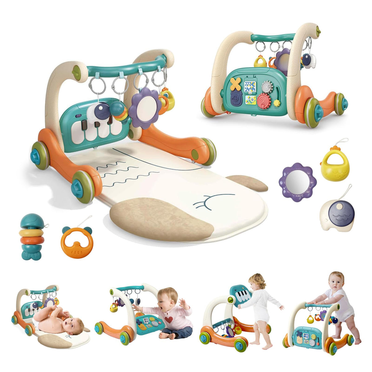 Cuterabit 3-in-1 baby activity gym center tummy time mat supports early exploration and sensory development