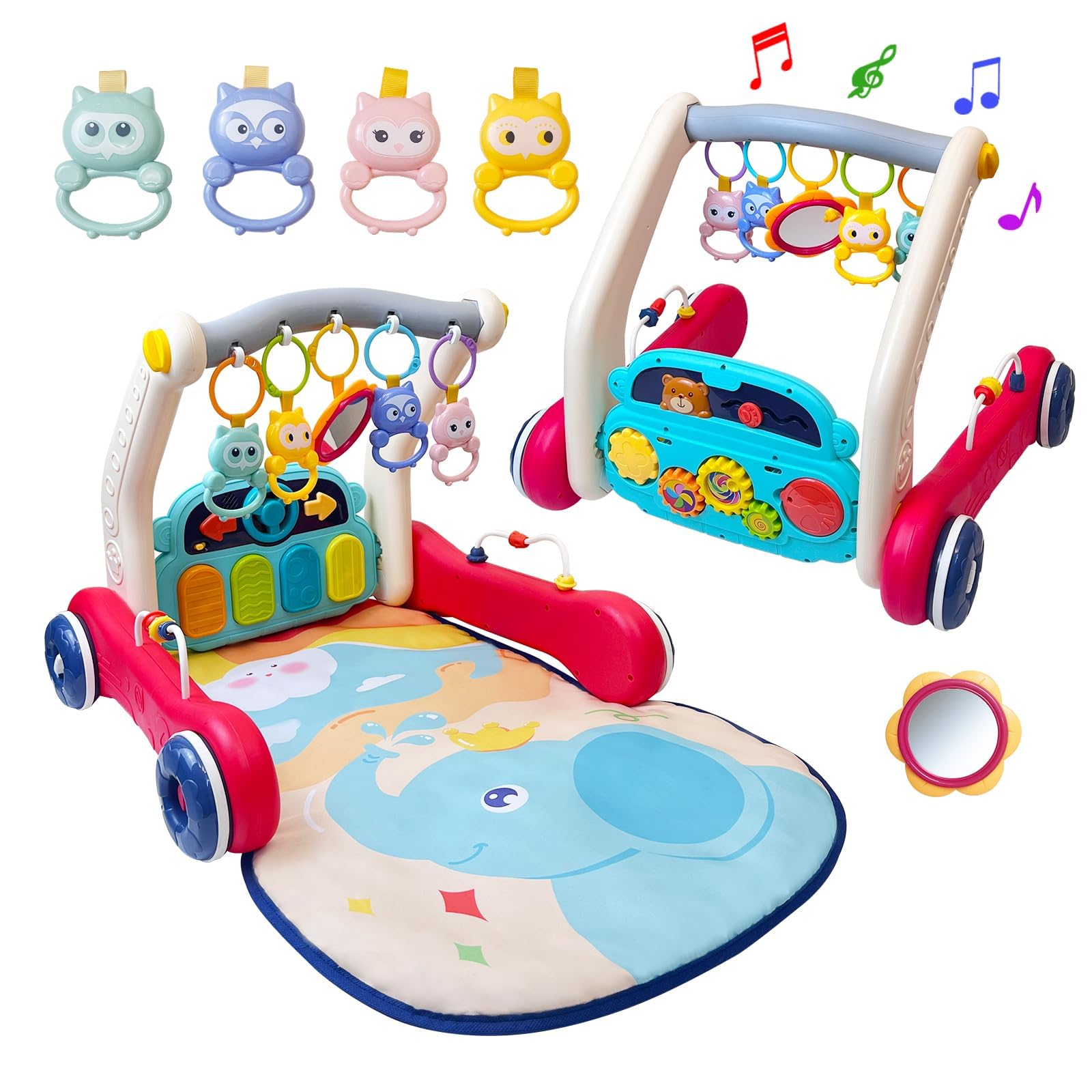 Cuterabit baby gym play mat piano with light-up keys for tactile learning during tummy time.