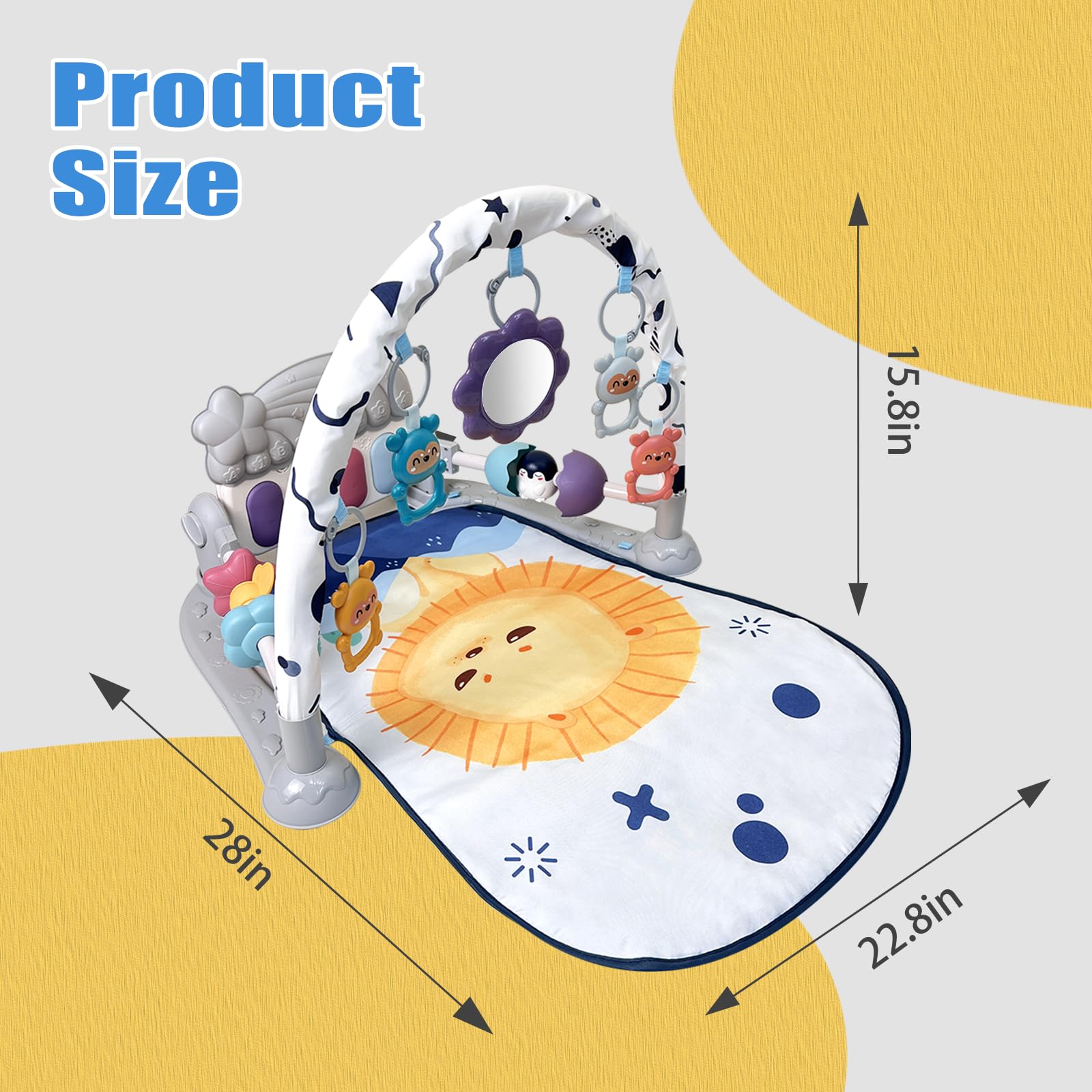 Cuterabit four play modes support tummy time, lying, sitting, and portable take-along fun.