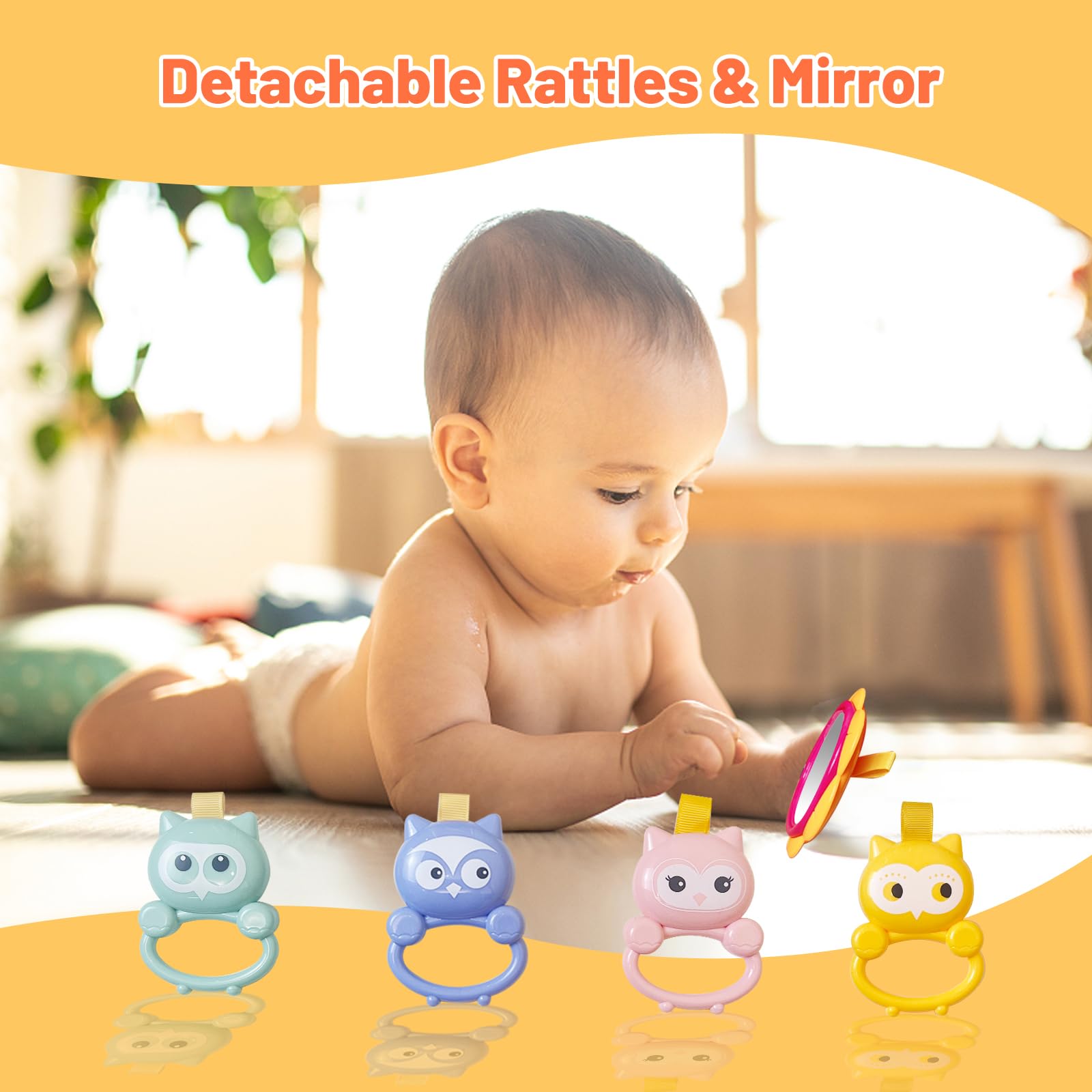 Cuterabit baby walker with 3-height levels adapting to baby's growth.