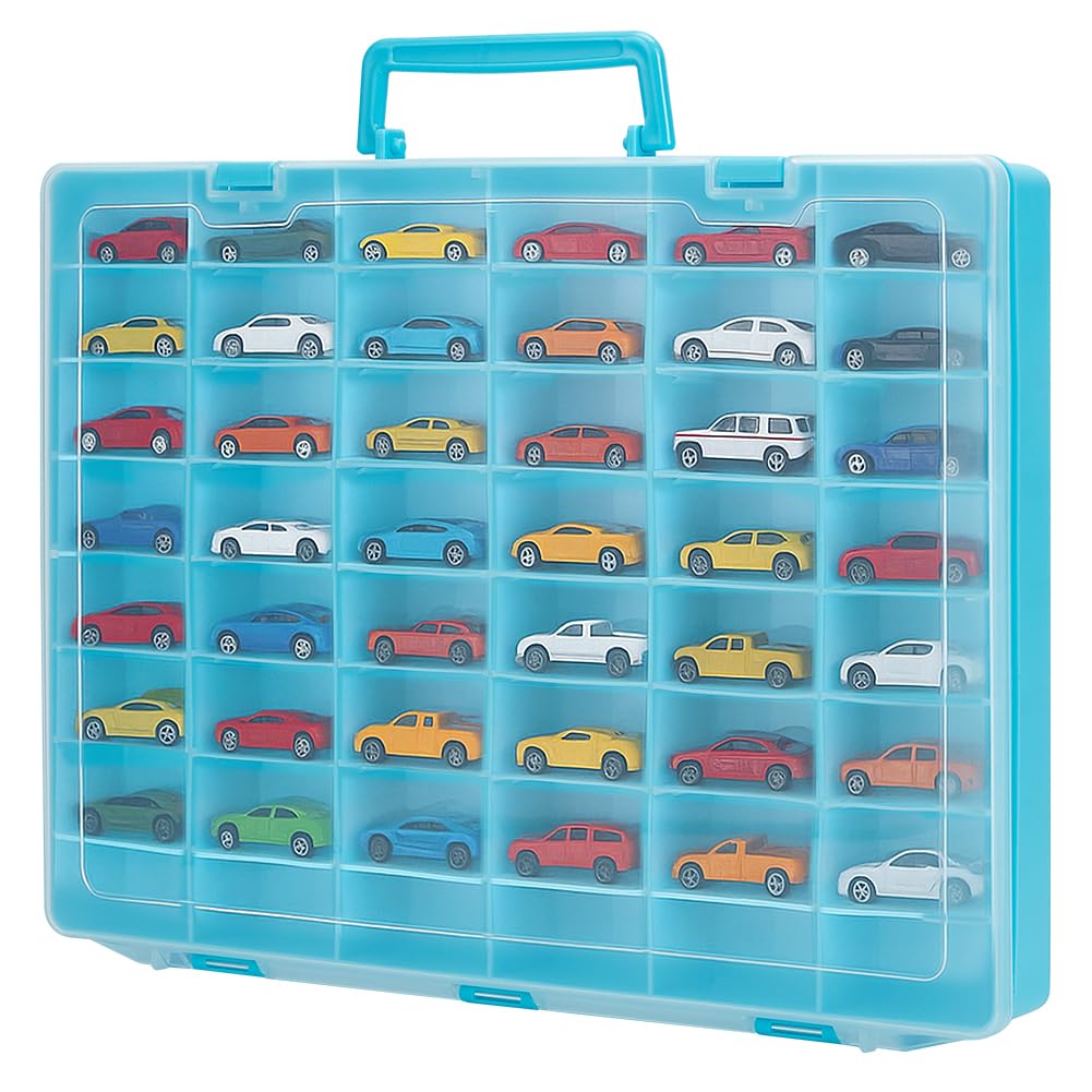 CUTHOLLOW Toy Car Storage Organizer displays 48 compartments for easy access to 1:64 cars