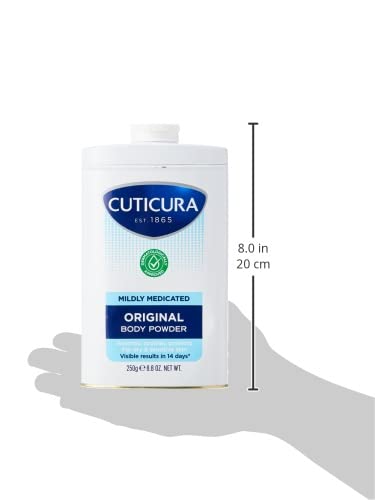 Cuticura Mildly Medicated Talc gentle care for sensitive skin.