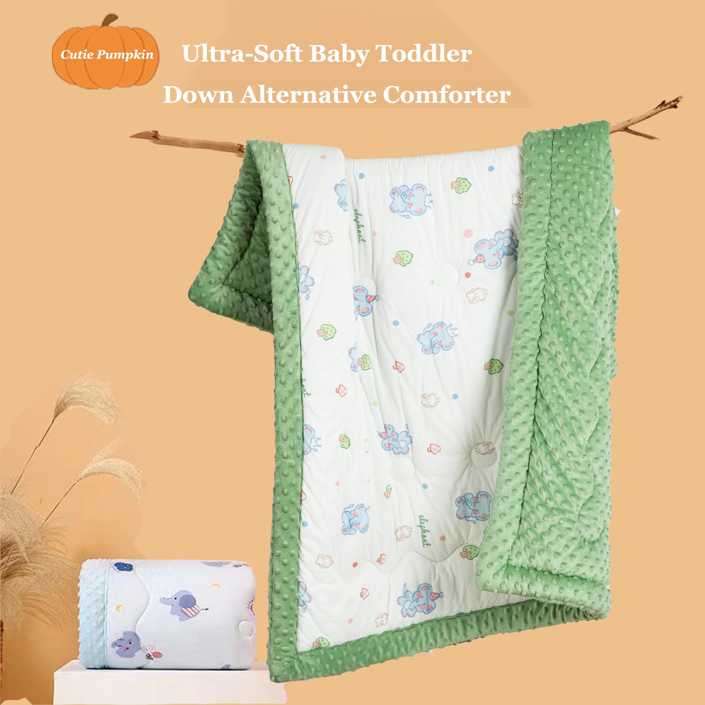 Cutie Pumpkin breathable lightweight toddler blanket image shows airy fabric for cool sleeping.