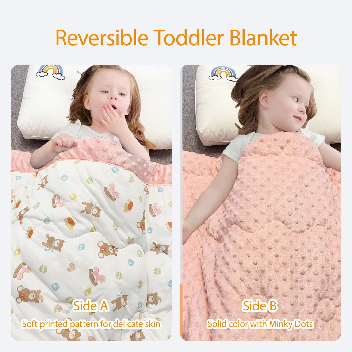 Cutie Pumpkin crib quilt pink showcases soft minky touch for cozy naps.