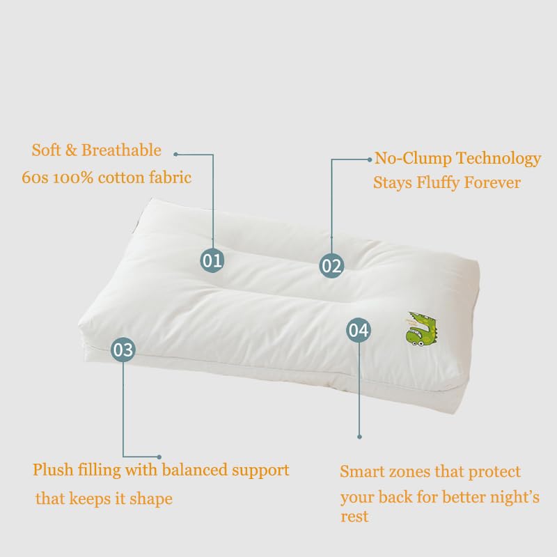 Cutie Pumpkin pillow uses hypoallergenic high-density cotton filling for gentle support.