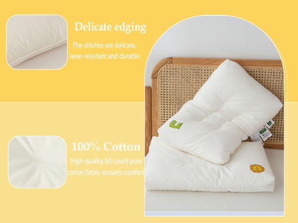 Cutie Pumpkin toddler pillow with soft cotton fabric delivers cloud-like comfort for nap time.