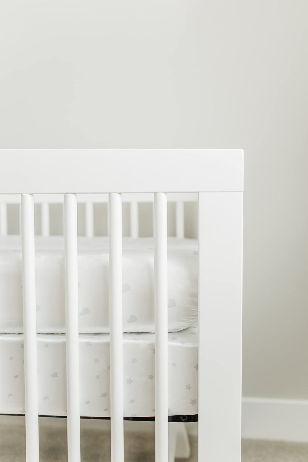 CutieCozy neutral design complements any nursery with hearts and stars motif.