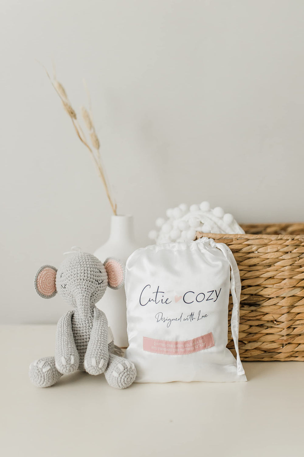 CutieCozy two-sheets packaging emphasizes practical top-tier baby bedding.