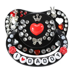 CutiePlusU adult pacifier with crown and bow design for soothing moments