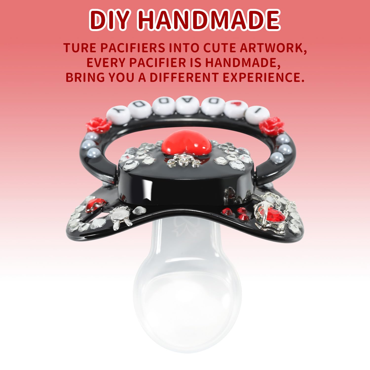 CutiePlusU I Love Daddy pink diamonds design adds decorative appeal
