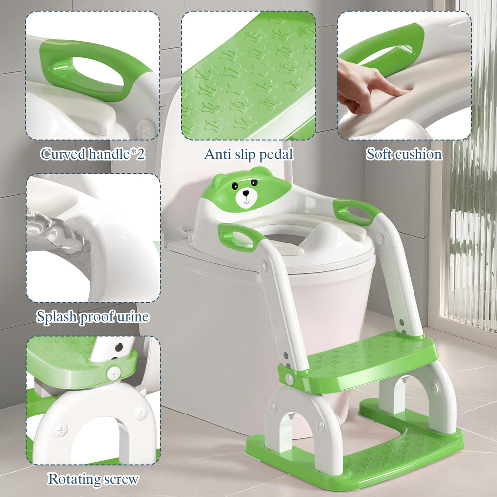 CUXFLS potty seat shows non-slip pads for steadiness on wet floors