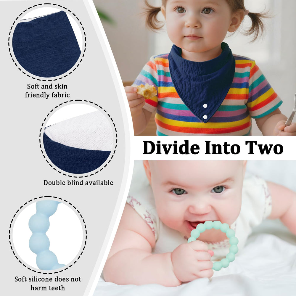 CUXFLS teether set 6-pack with baby-safe materials for soothing gums.