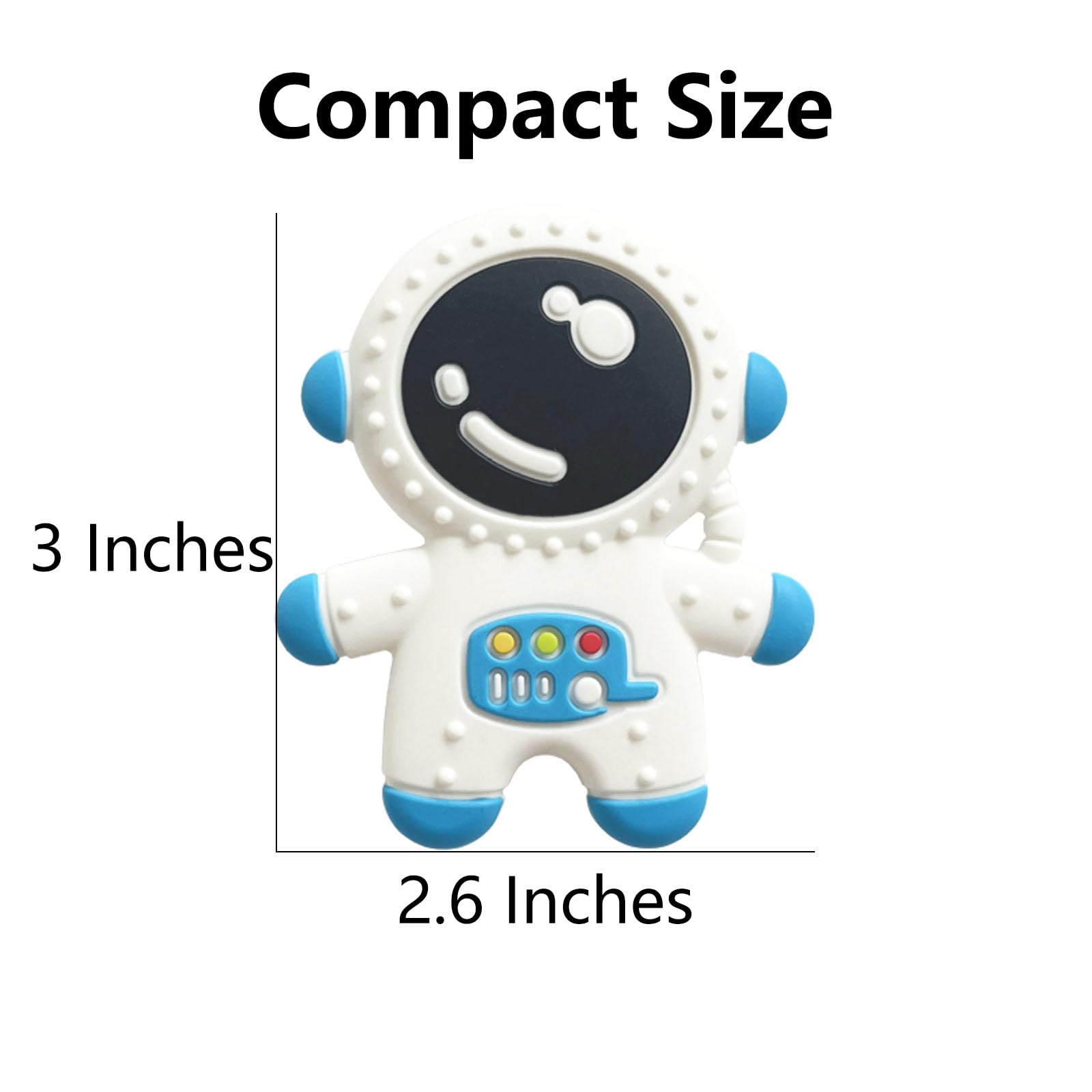 Cuxnoo Baby Teething Spaceman Toy pink durable BPA-free silicone for safe chewing.