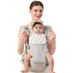 Cuyemye baby carrier hip seat front view showing secure support