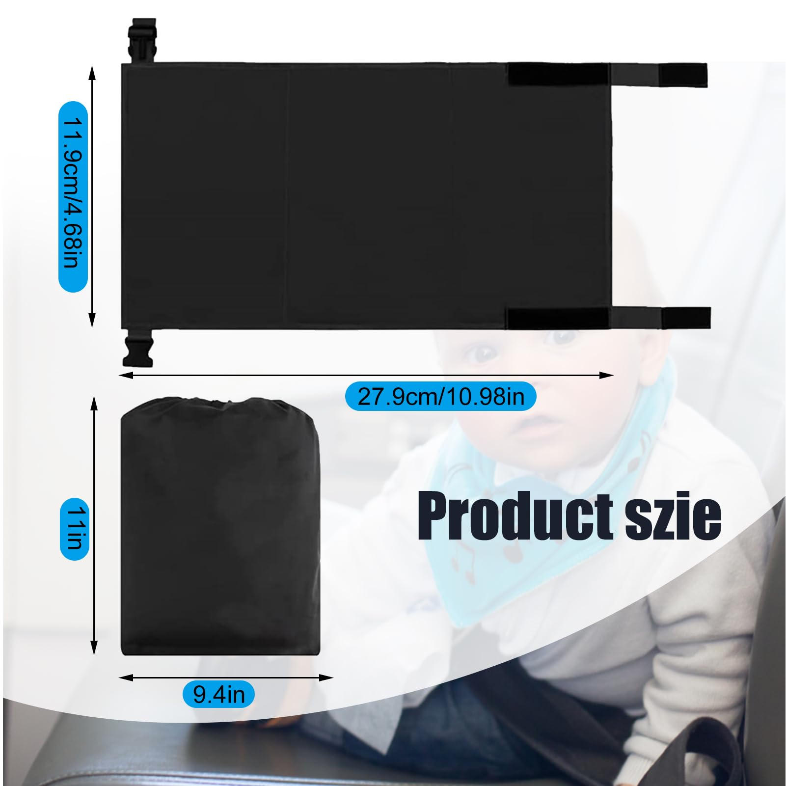 CUYUFIA Airplane Bed with side pockets for in-flight essentials