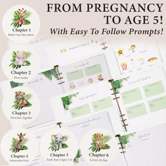 CV Charvoria safari theme illustrations enhance storytelling for baby milestones.