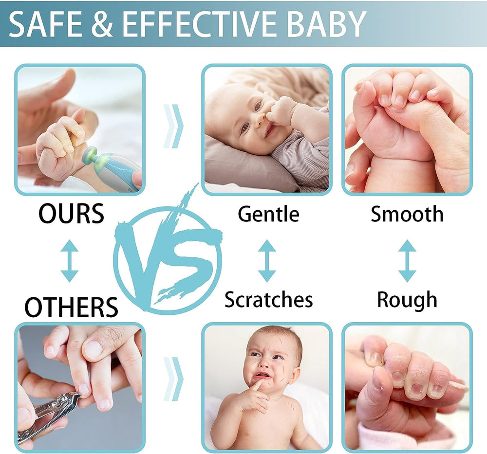 C&Xanadu Baby Nail File runs quietly, ideal during a baby nap.