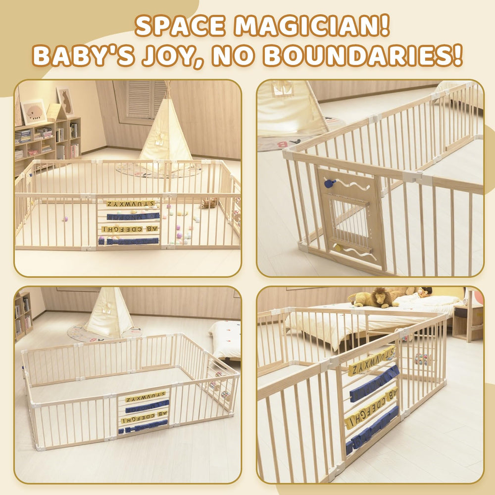 CYacan playpen uses New Zealand pine for natural, sturdy construction.