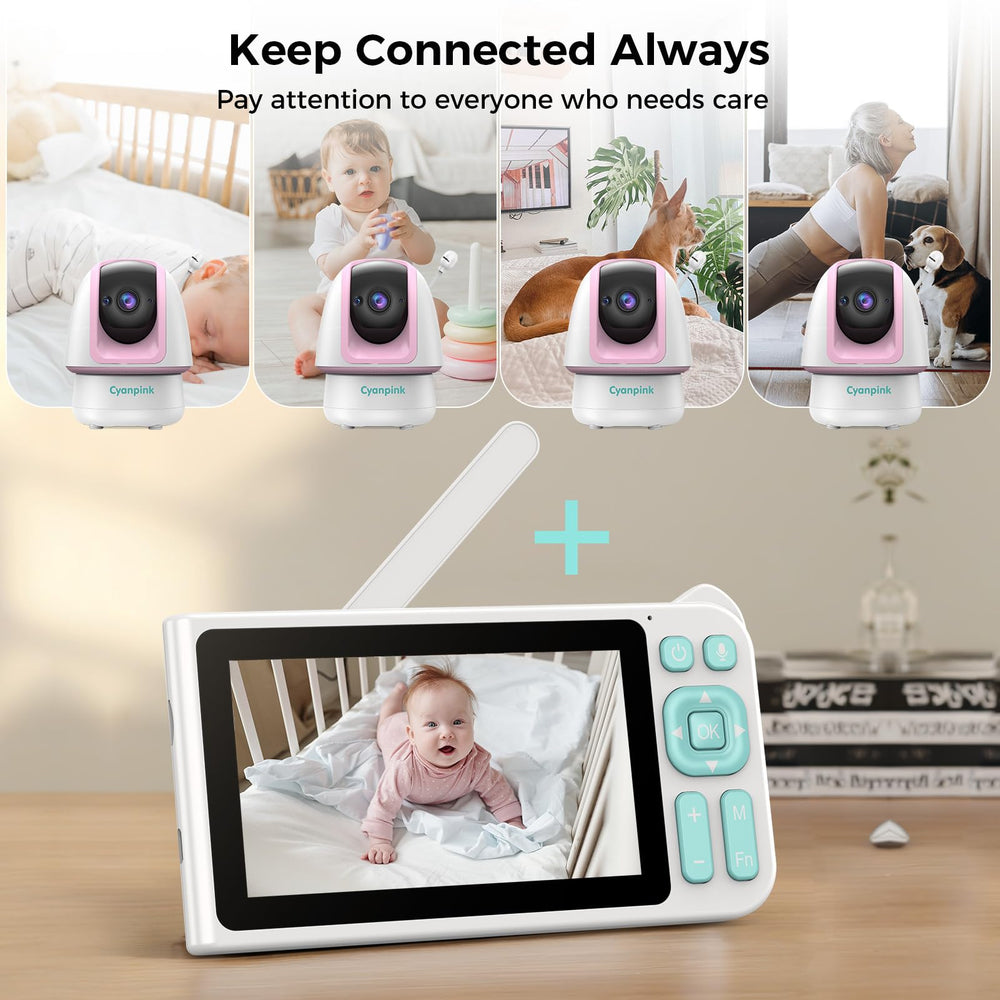 Cyanpink Video Baby Monitor 1080p camera with Sony Starvis for sharp video.