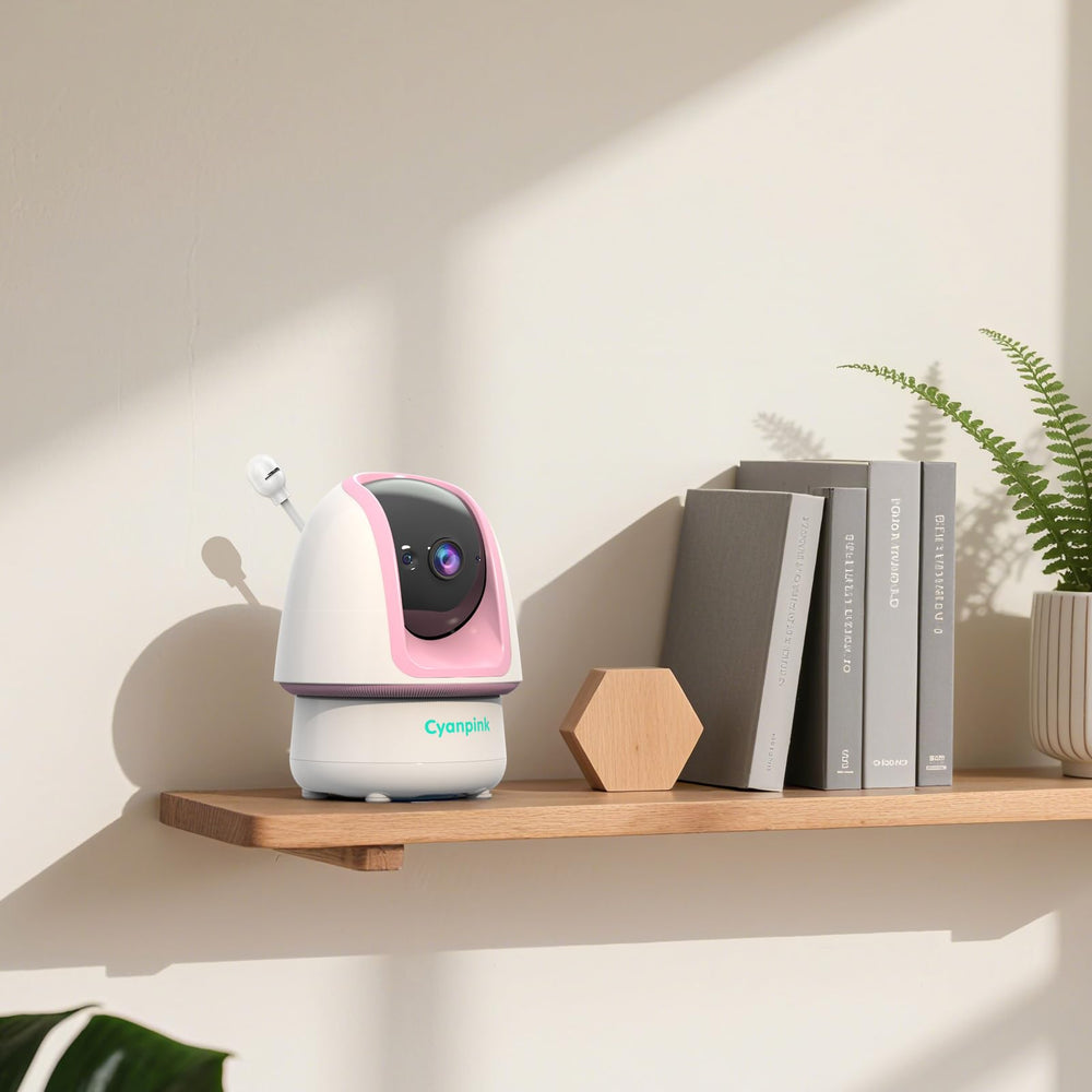 Cyanpink Video Baby Monitor AI detection for real-time cries and movement alerts.