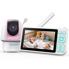 Cyanpink Video Baby Monitor front view shows compact design for discreet placement.