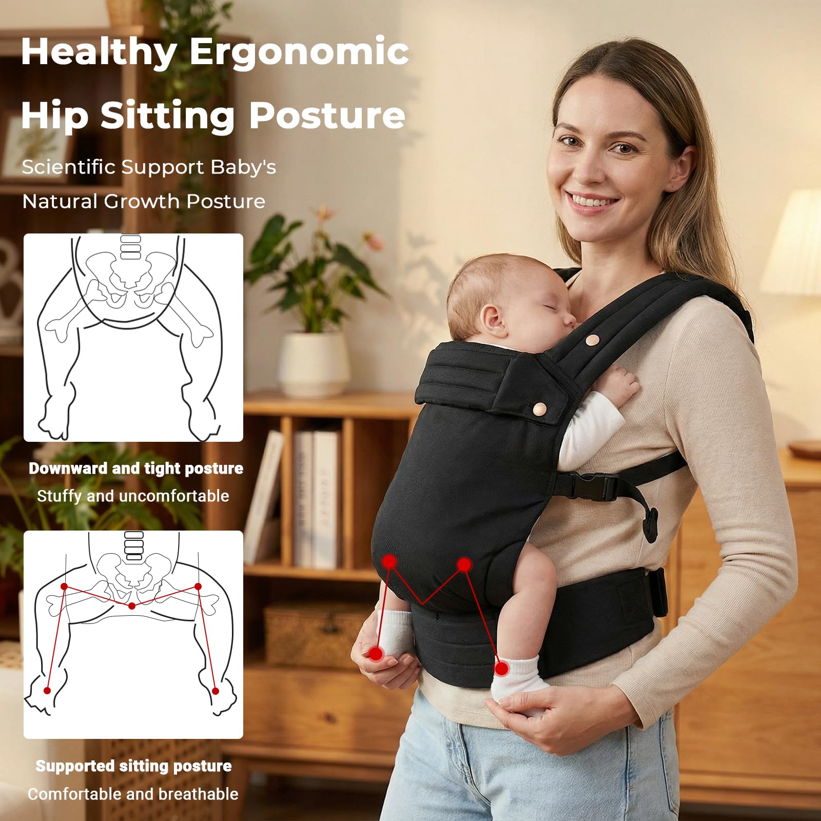 CycleMore soft cotton-linen fabric keeps baby and caregiver cool