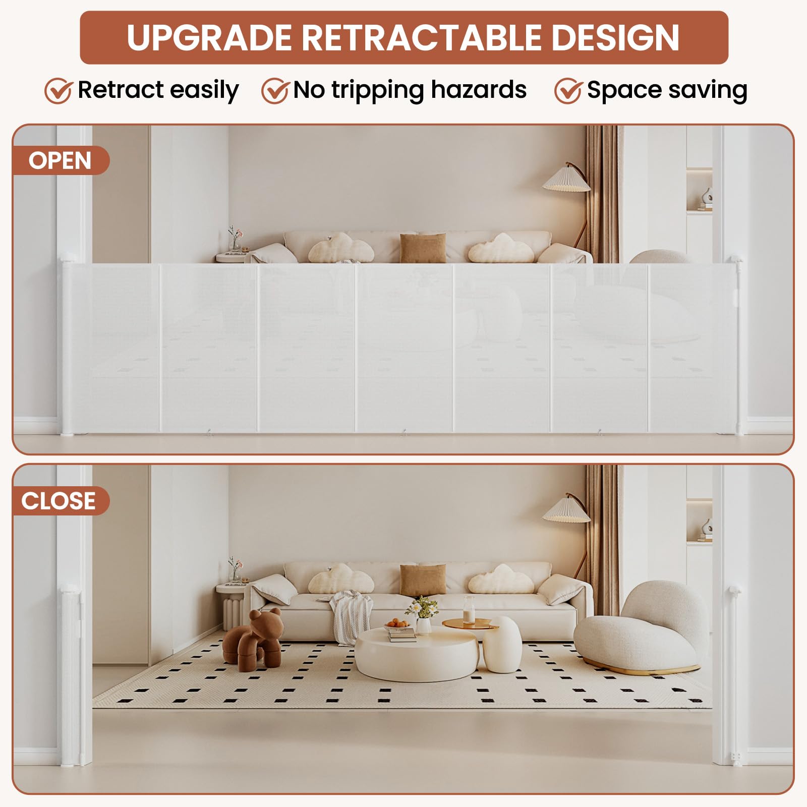 Cylrod upgrade retractable gate reinforced rails resist sagging.