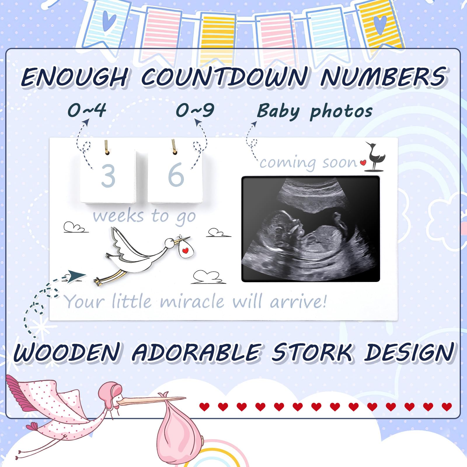 CypherX baby-sonogram-frame-countdown-slices depicts the 0–9 wooden countdown pieces for customization.