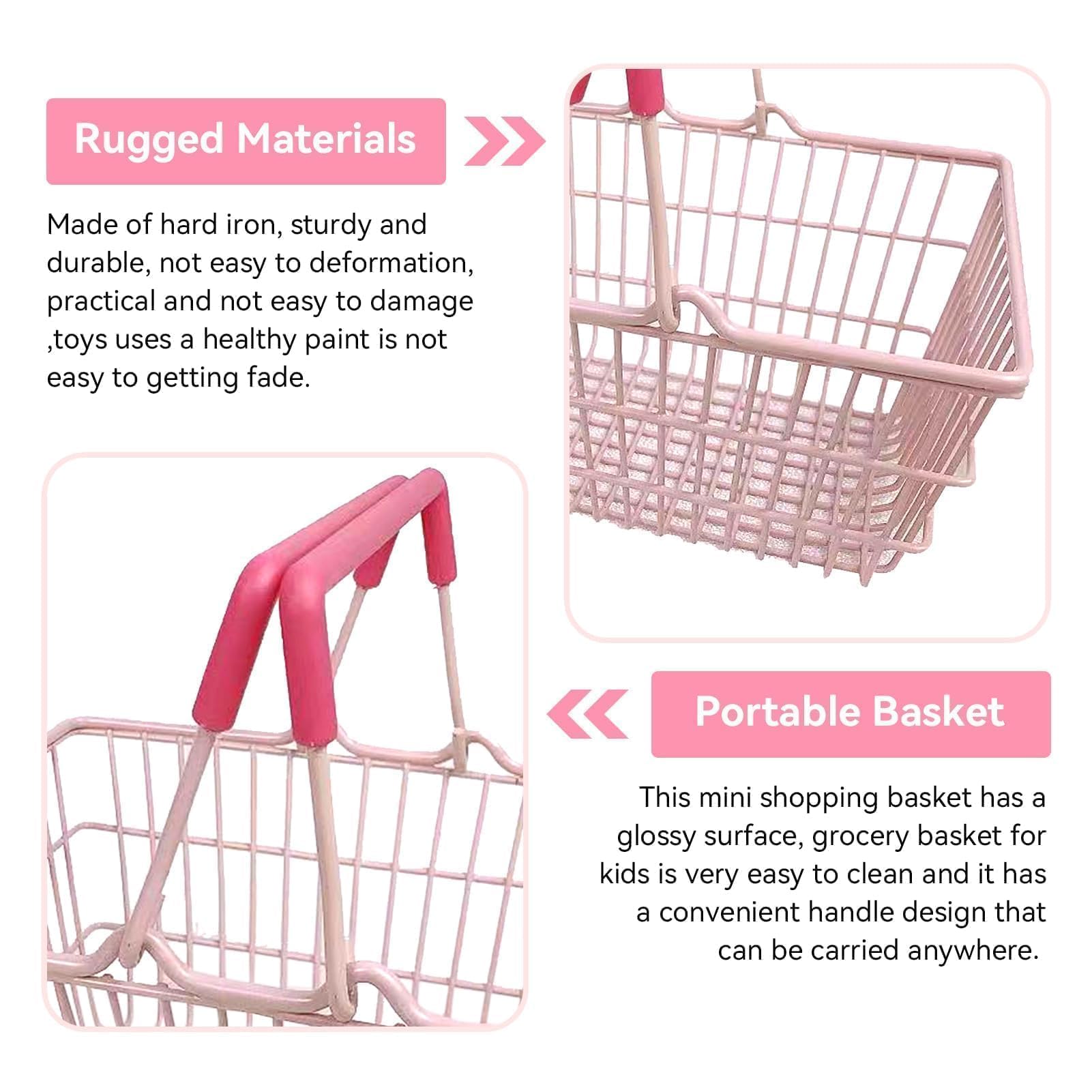 Cyrank mini pink basket glossy surface easy to wipe clean