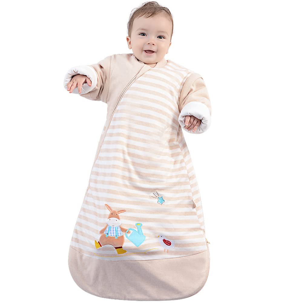 CYUURO baby wearable blanket sleeping bag front view shows gentle warmth and freedom of movement
