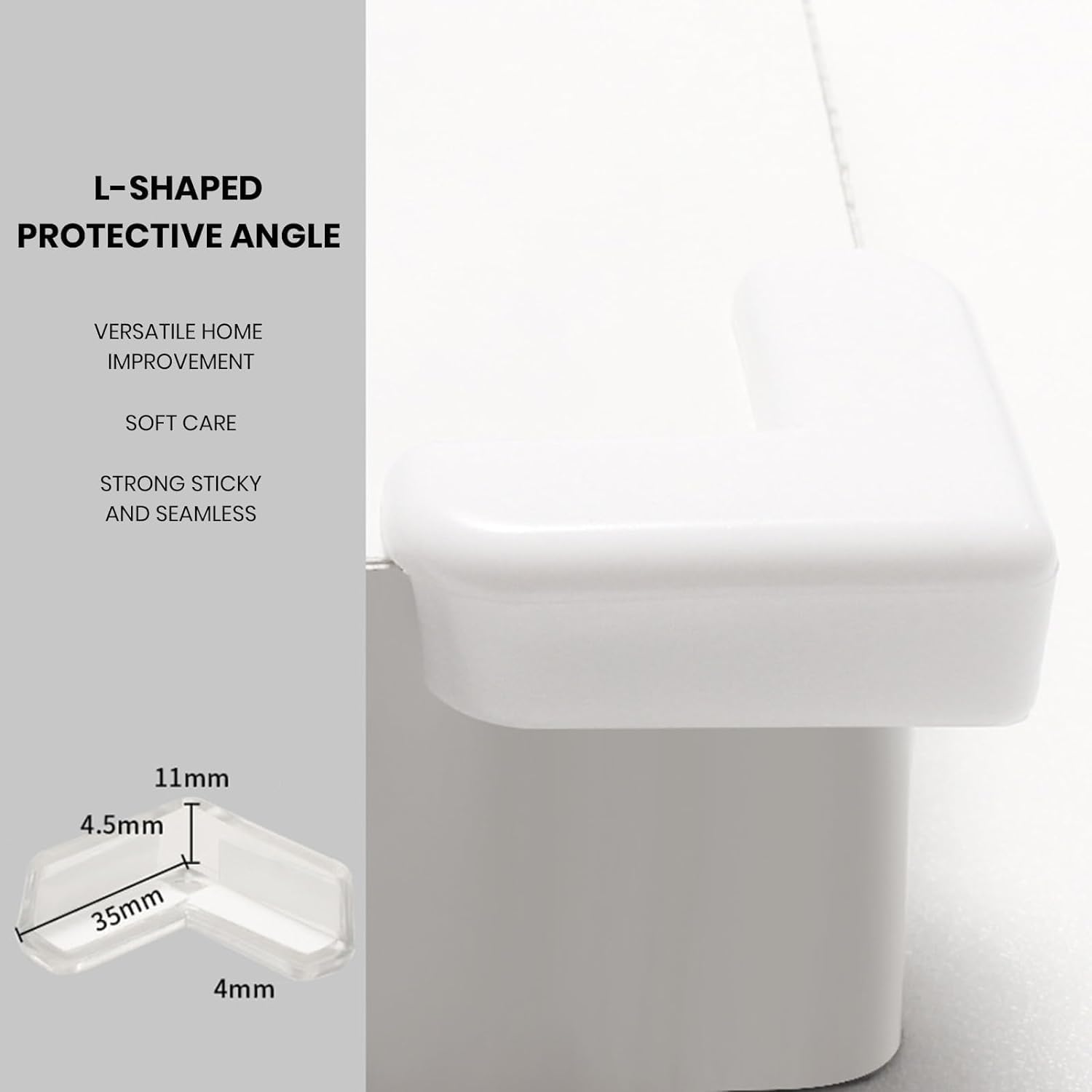 Czhotg white edge protectors on a table edge in an office setting for protection
