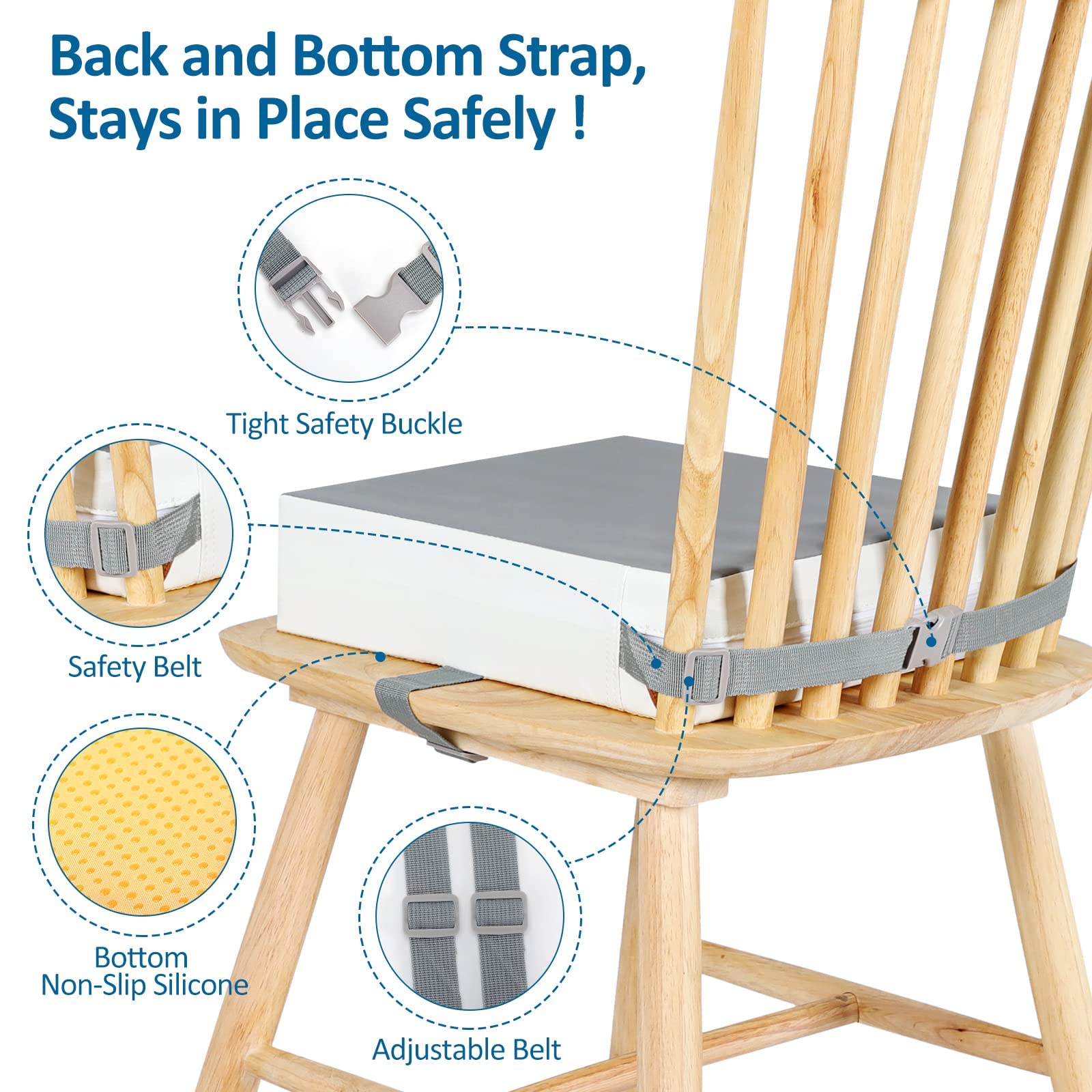 Czrrzl booster seat keeps child at table with space under table