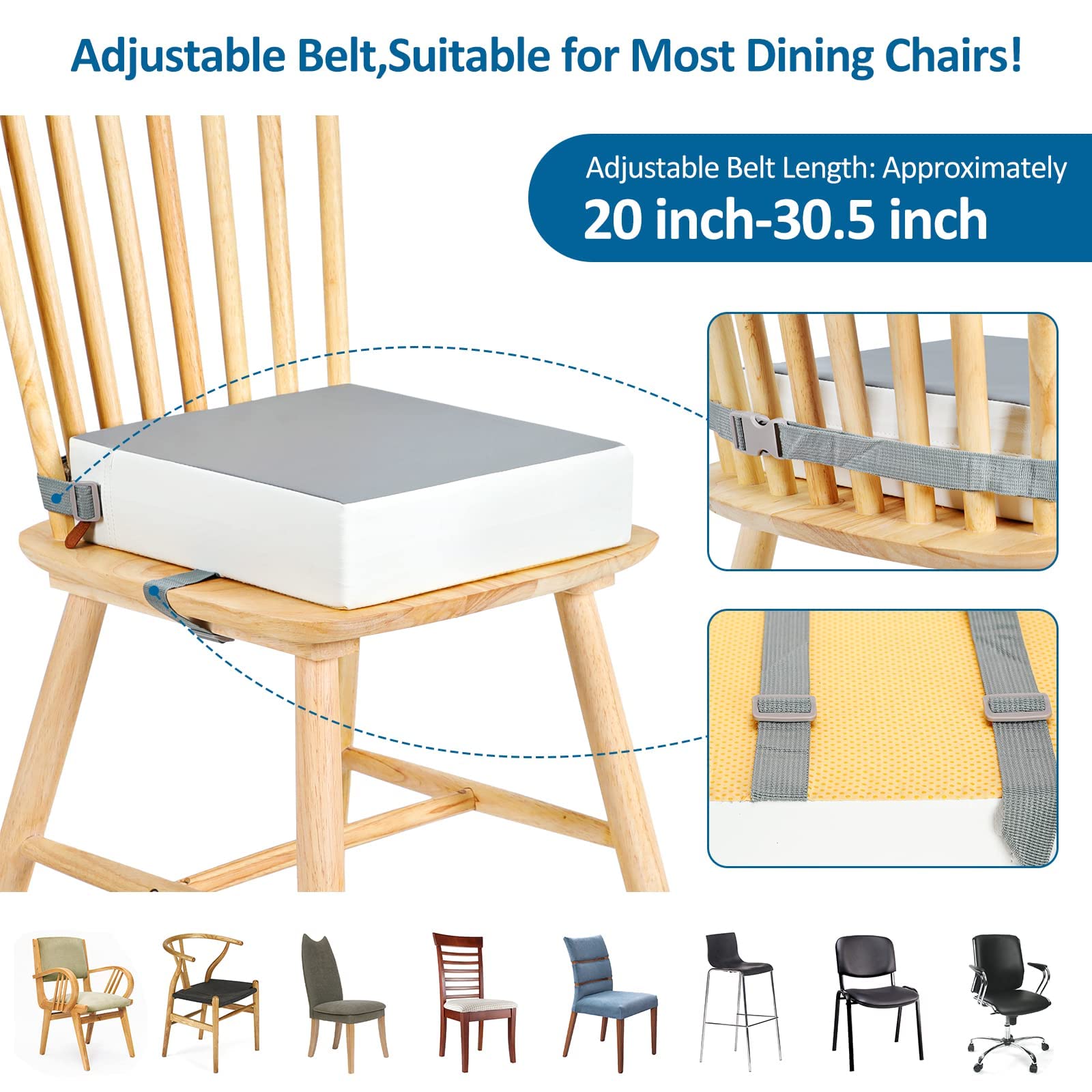 Czrrzl booster seat suited for kitchen and dining room use
