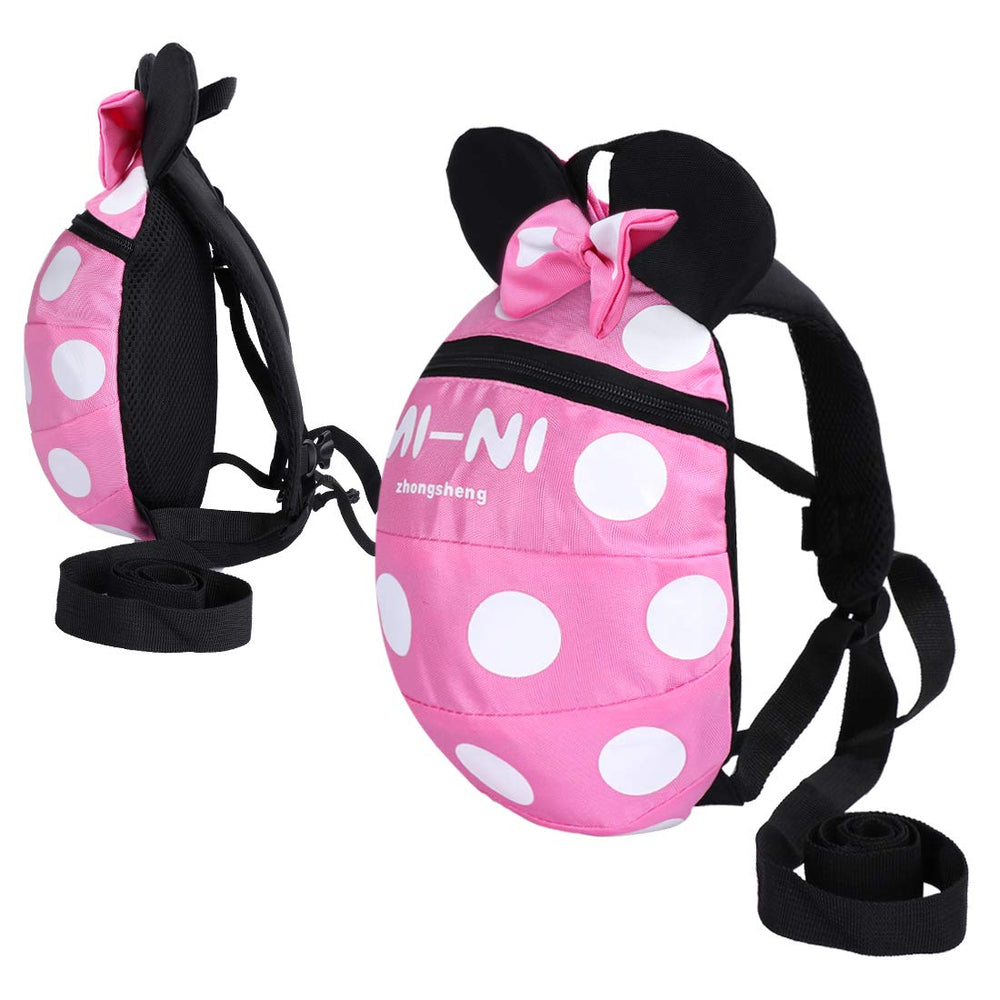 CZSYZCZS baby toddler leash backpack pink side view with detachable leash for flexible supervision