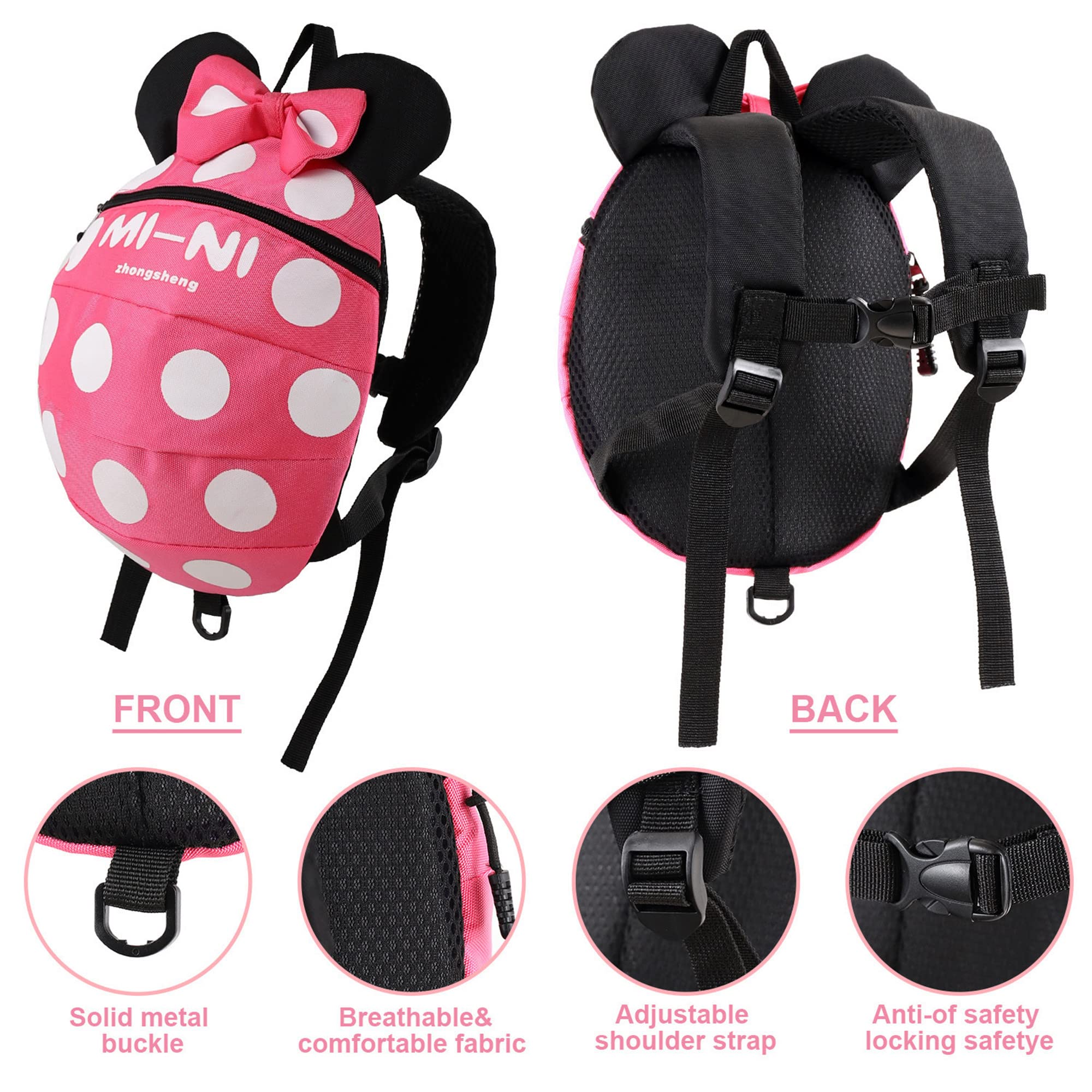 CZSYZCZS rose red mini backpack with front pocket keeps small items