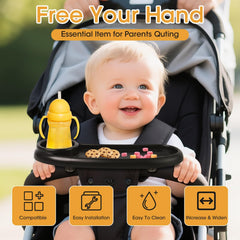 D BABE snack tray clip-on installation simplifies setup without tools.