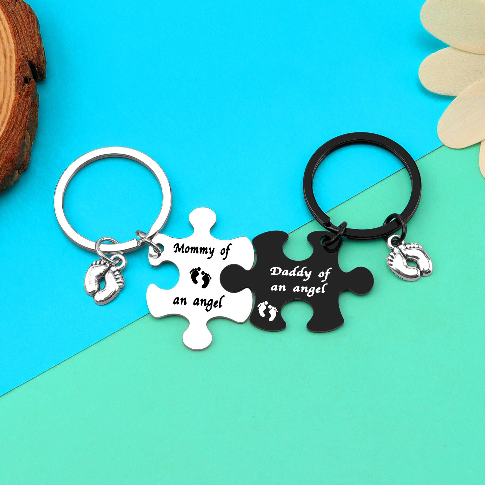 Closeup of the Dabihu Loss Memorial Keychain highlighting its smooth surface and durability