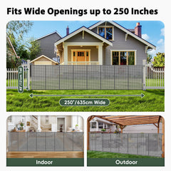 Dabormi 48-inch tall gate provides pet and child containment with privacy.