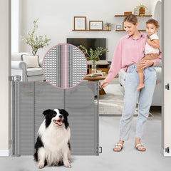 Dabormi 56-wide retractable gate setup secures stairs and doorways for safer access