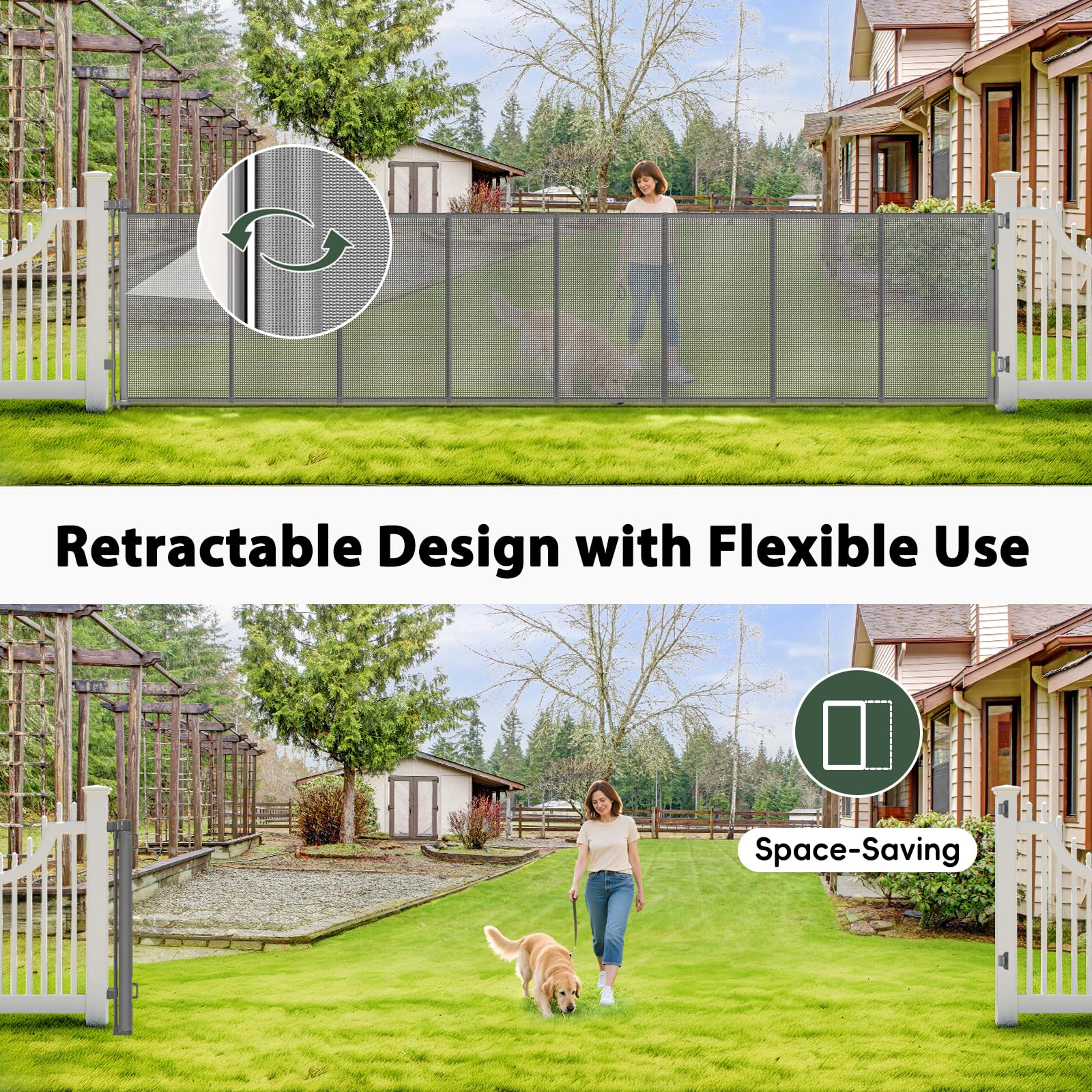 Dabormi childproof safety lock keeps the gate securely closed.