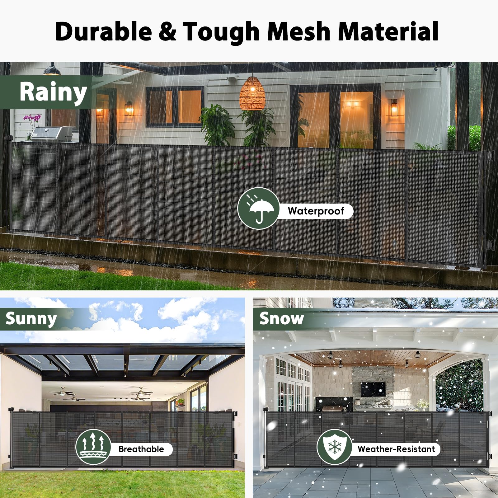 Dabormi easy-install hardware enables quick mounting on uneven walls.