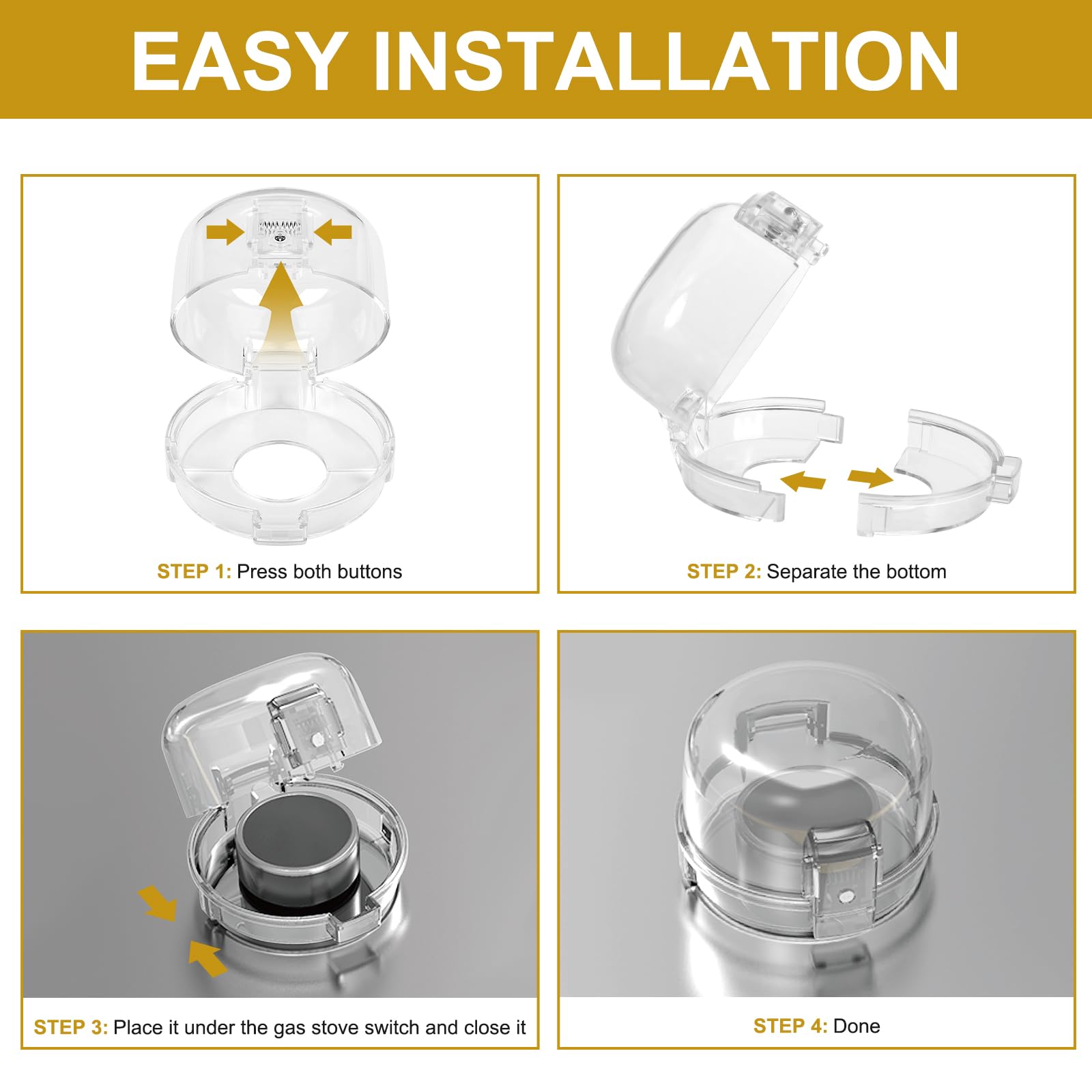 Dabormi easy-install stove knob cover securely attached during meal prep